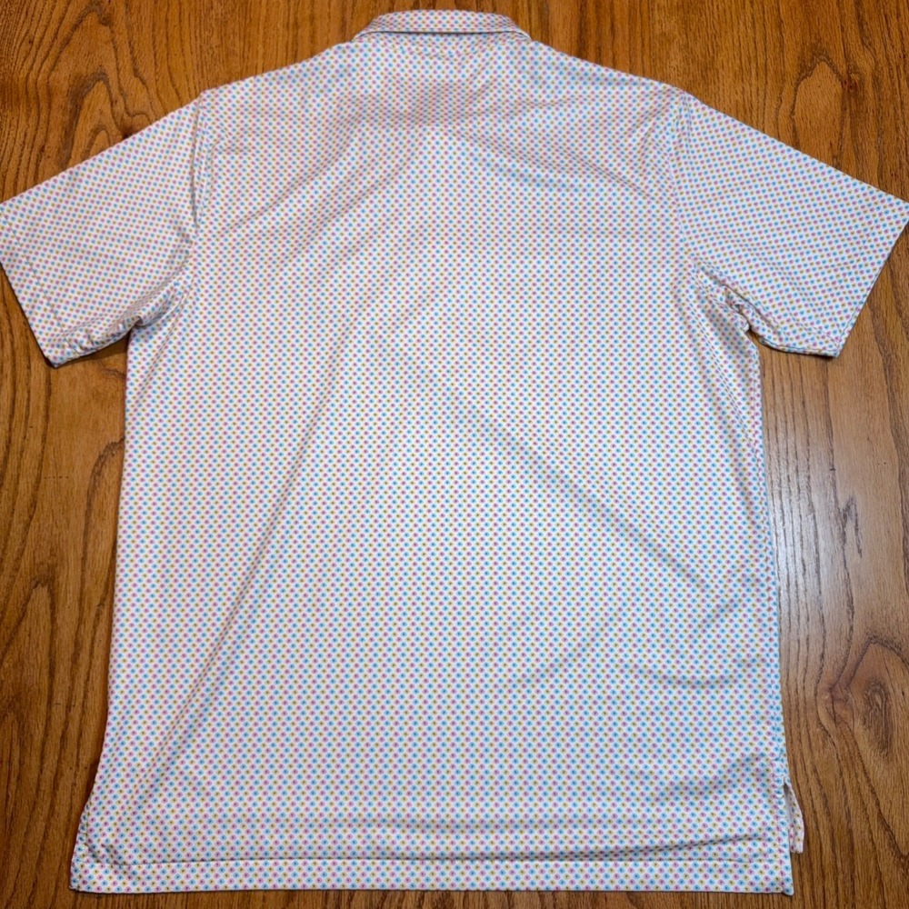 Peter Millar Golf Polo Mens L White Multicolor Mossy Oak Summer Comfort Stretch - Picture 8 of 8